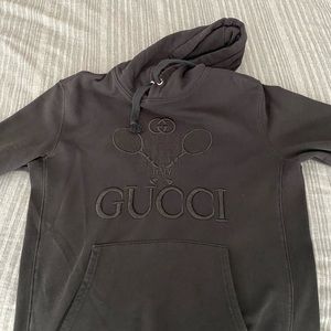 Black XL Gucci tennis hooded sweatshirt
